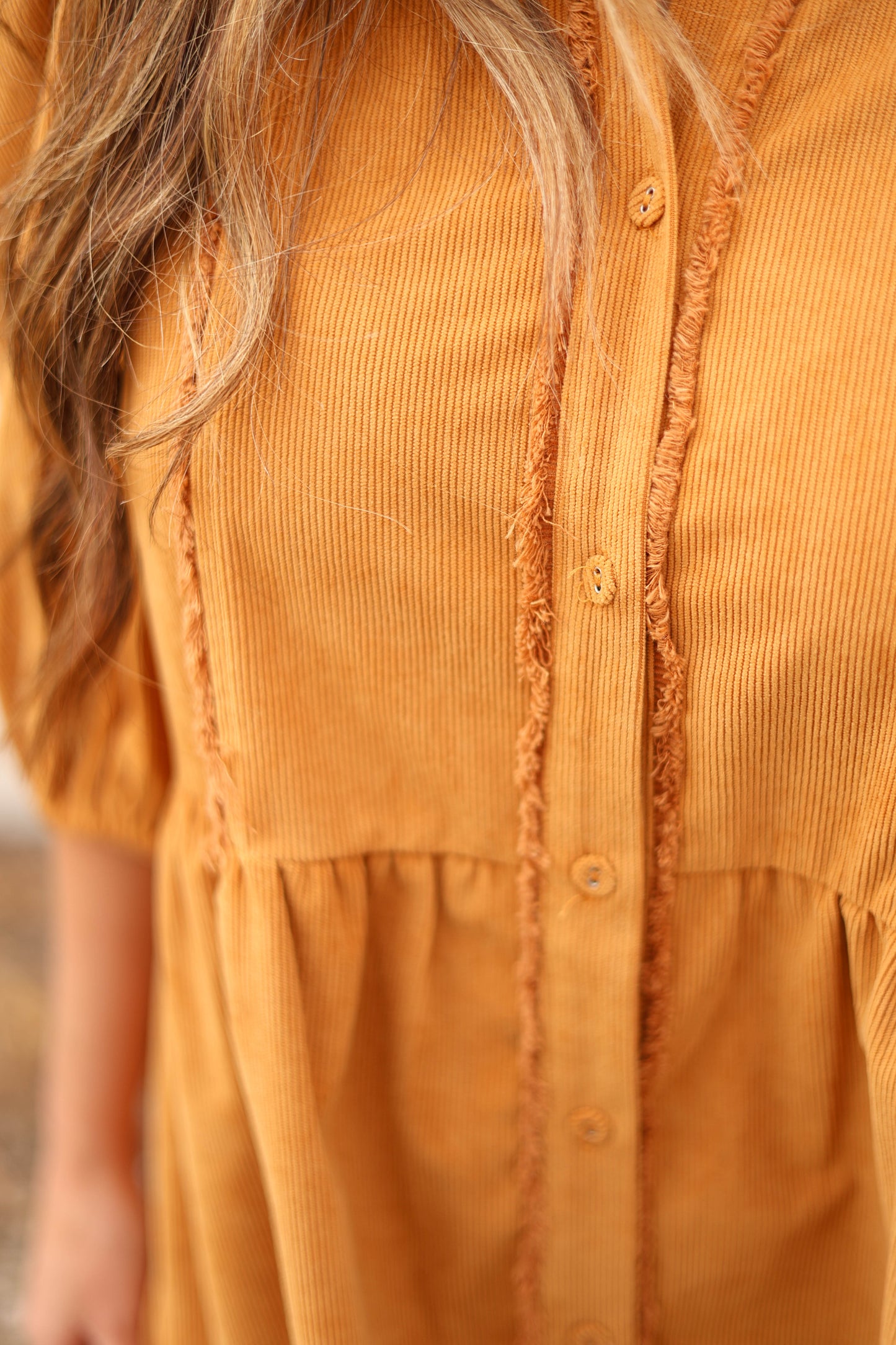 Apple Picking Corduroy Dress [latte]