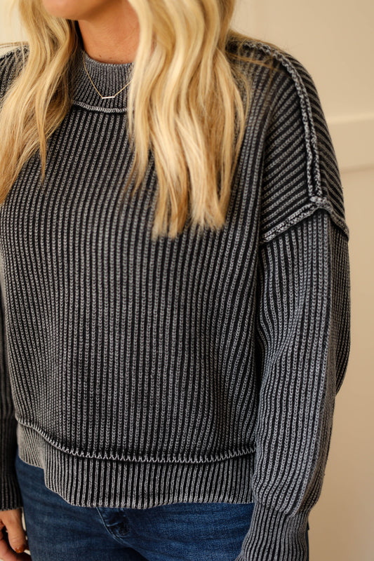 Cozy Darling Cropped Sweater [black]