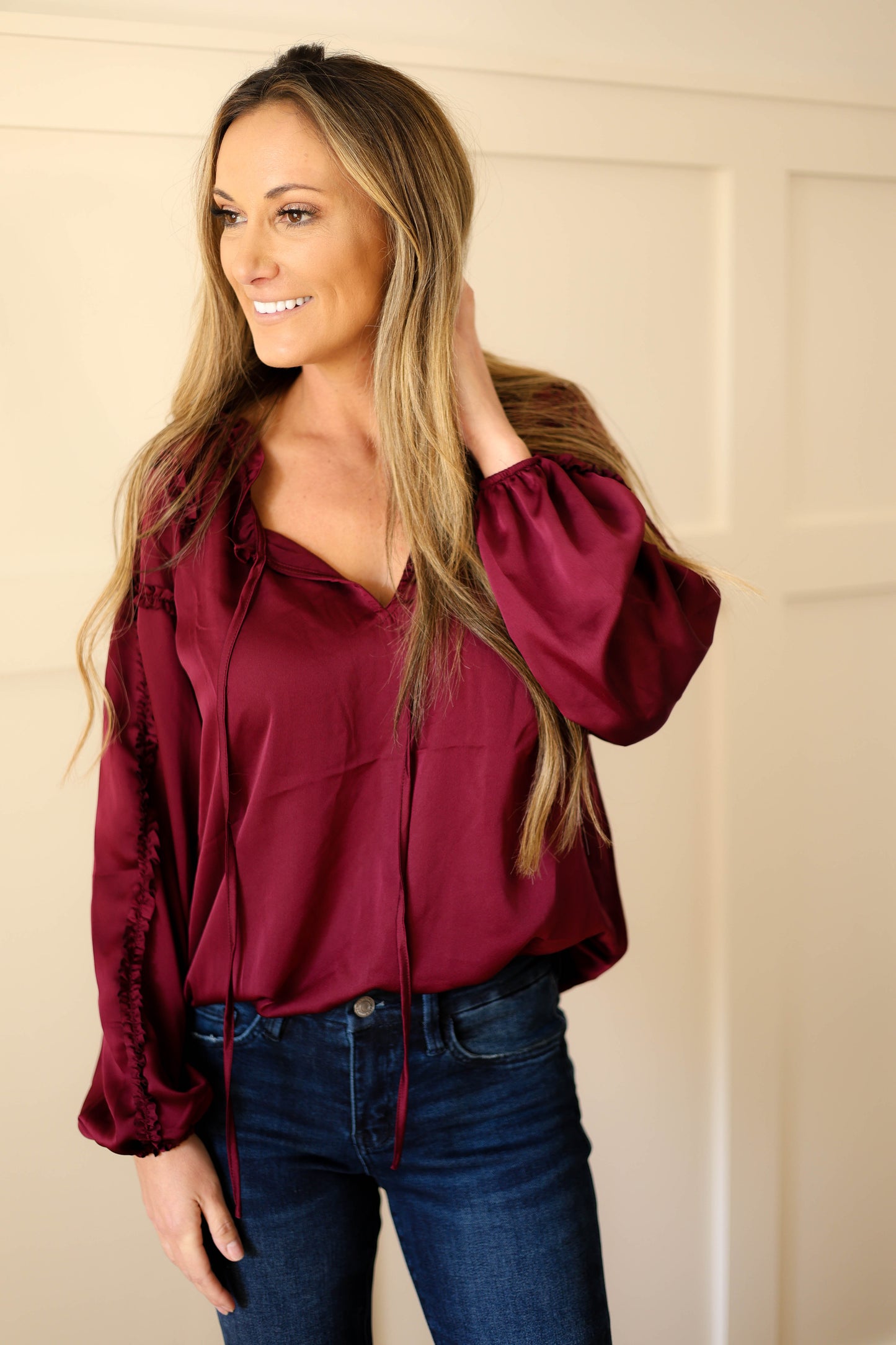 Country Roots Blouse [burgundy]