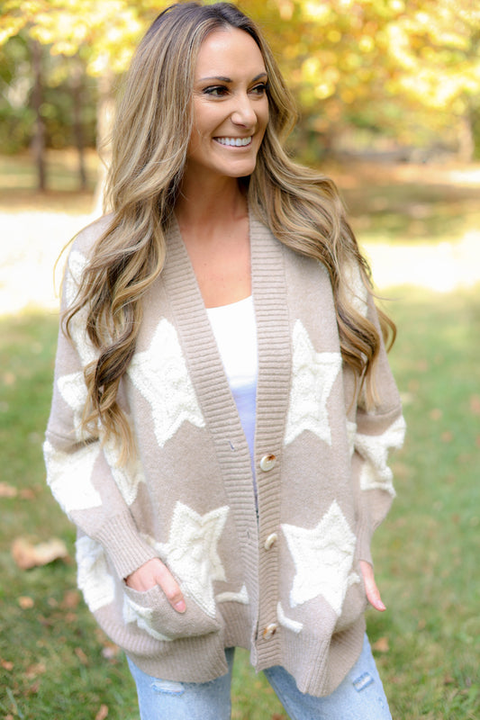 Starry Nights Oversized Cardigan [taupe multi]