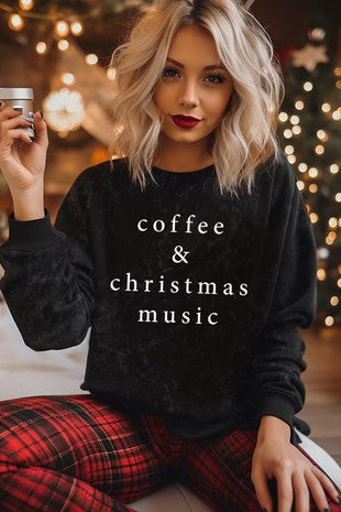 Coffee & Christmas Music Sweatshirt [mineral black]