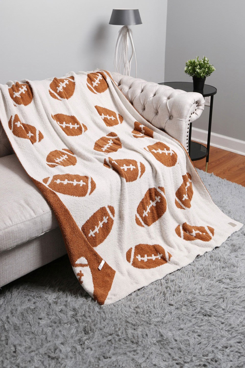 Game Day Throw Blanket [ivory/brown]