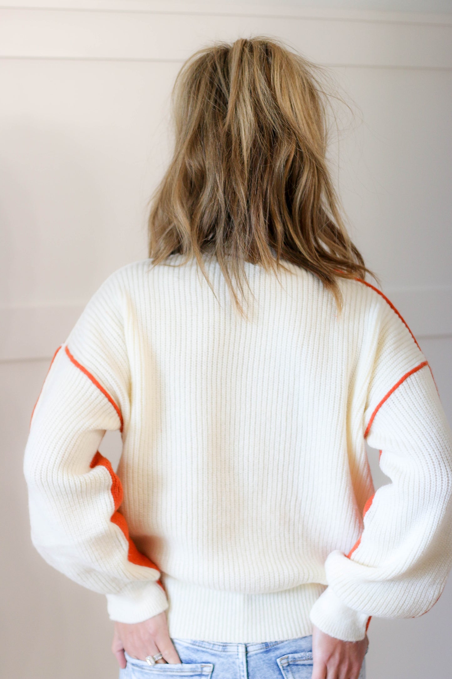 Fan Favorite Cozy Sweater [orange/ivory]