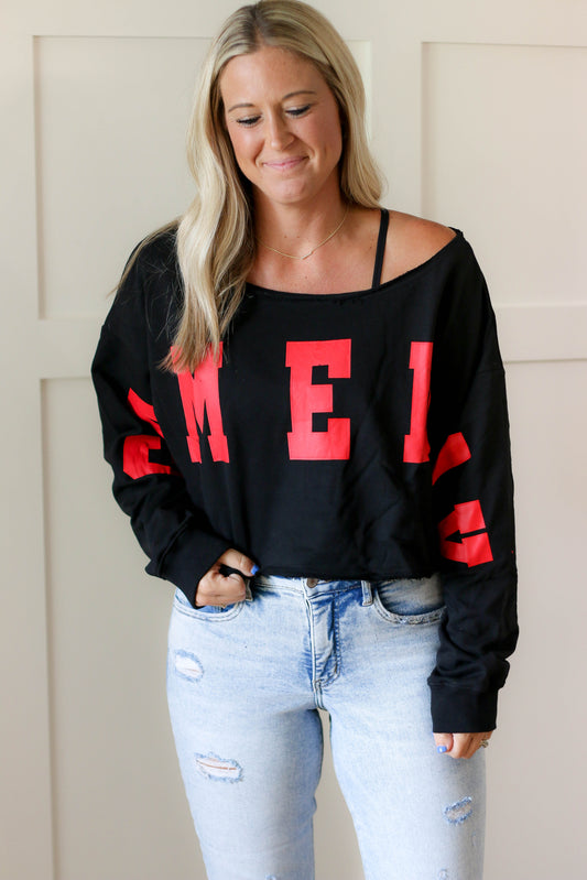 Game Day Crop Top [black/red]