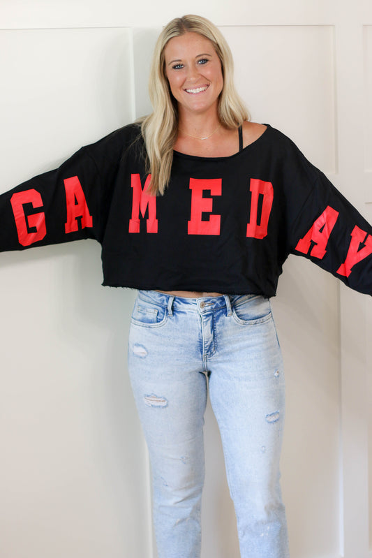 Game Day Crop Top [black/red]