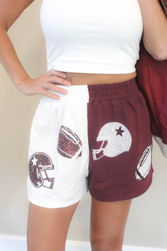 Halftime Show Shorts [maroon/white]