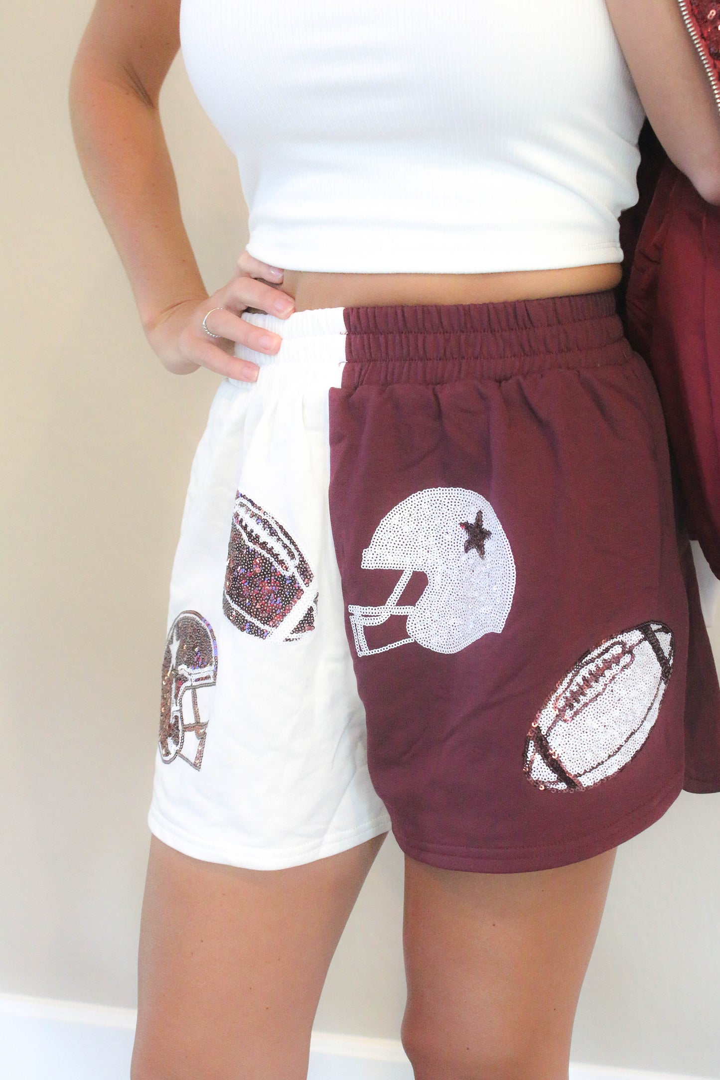 Halftime Show Shorts [maroon/white]