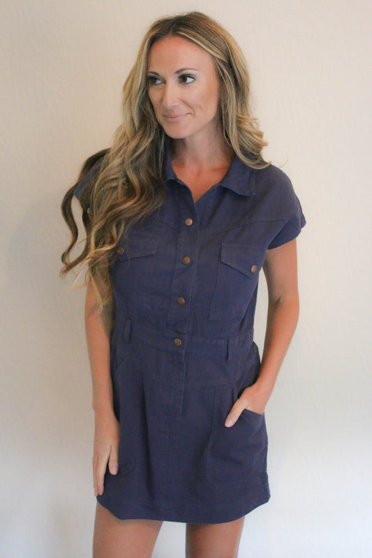 Buckle Up Dress [navy]