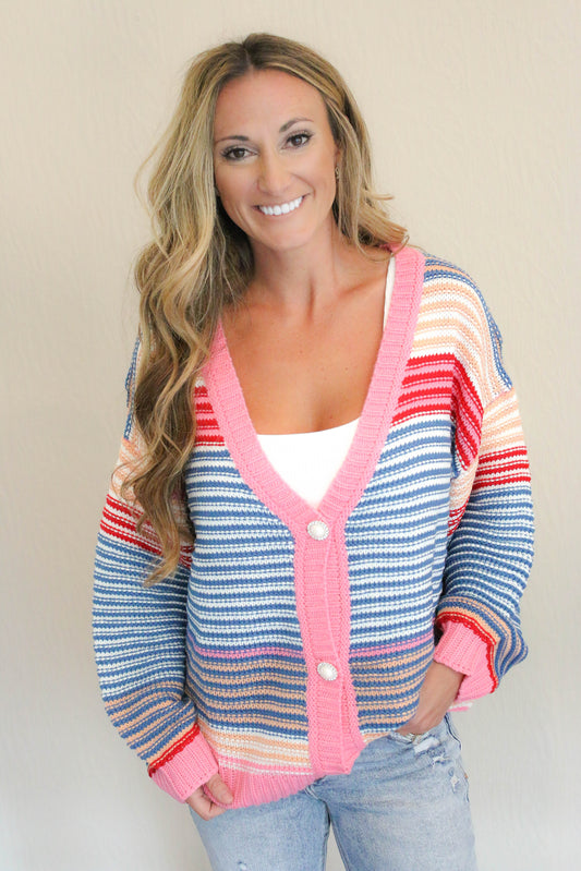 Thinking About You Cardigan [pink/blue]