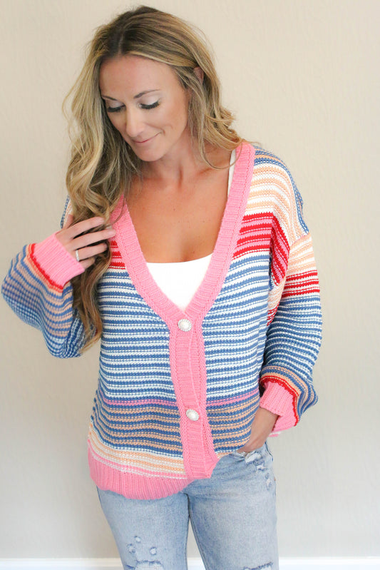 Thinking About You Cardigan [pink/blue]