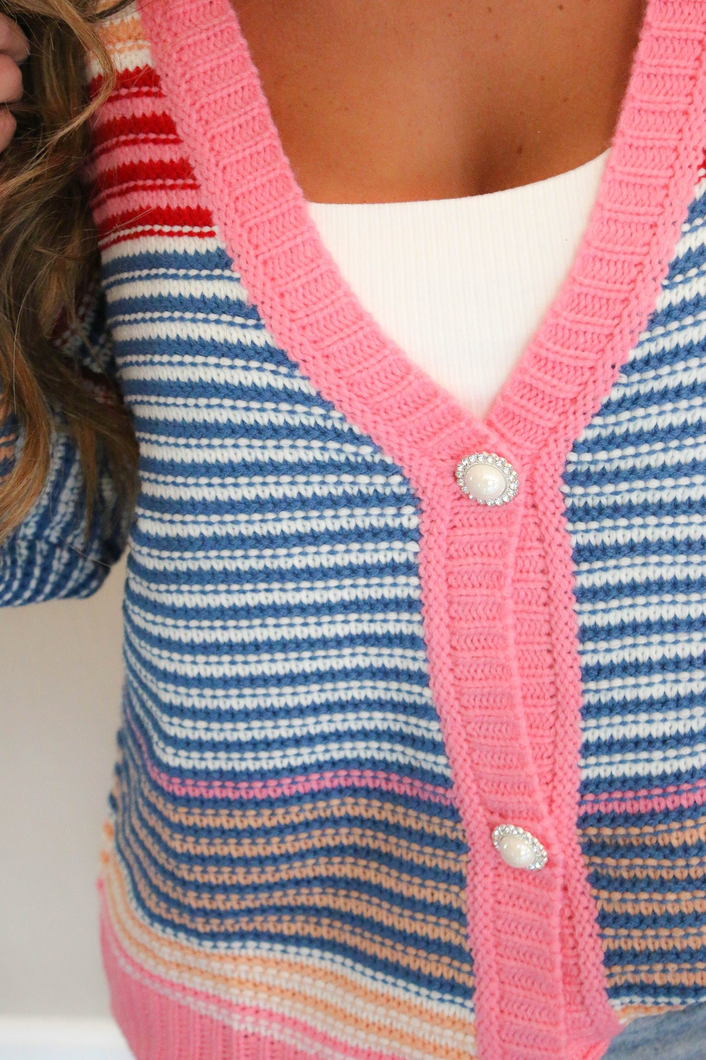 Thinking About You Cardigan [pink/blue]