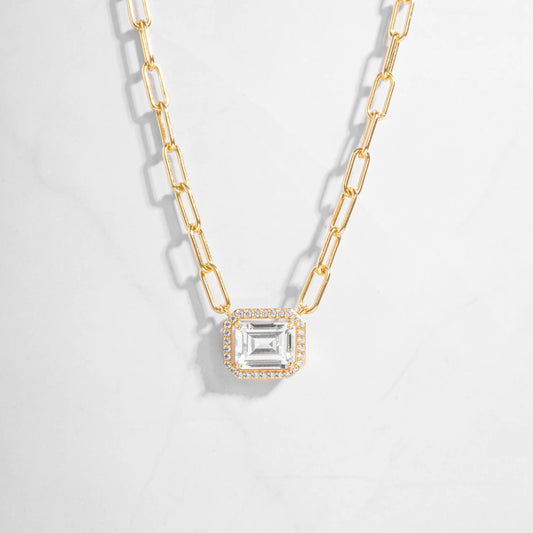 Paperclip Charm Necklace [gold]